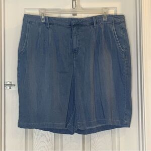 Lane Bryant Blue Relaxed Bermuda High Rise Shorts Plus Size 20